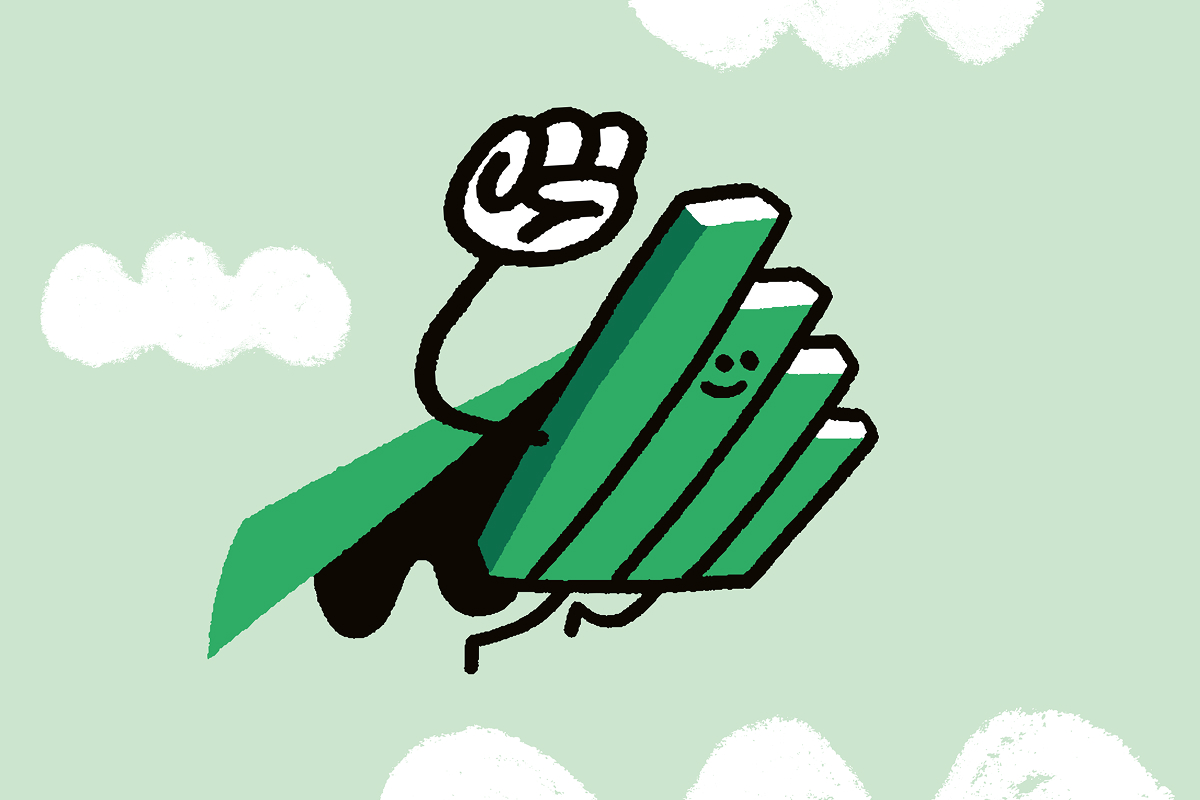 Graphic representation of a superhero bar chart