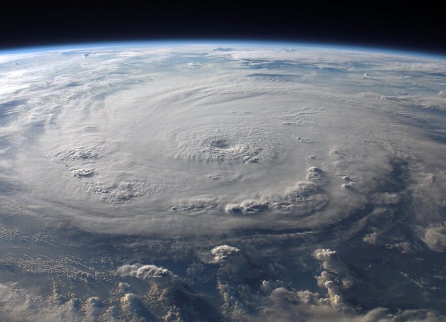 Photo of Earth from space showing storm building